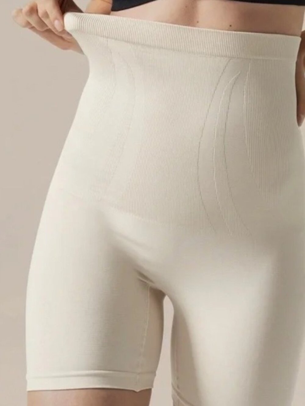 Blanqi Everyday Maternity Belly Support Girlshort Shorts Tan Large